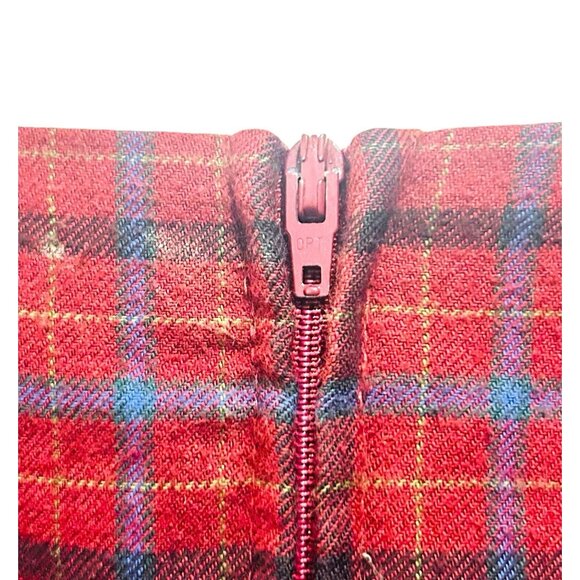 Laura Ashley Dress Womens Small Red Plaid Belted Vintage Prairie Cottagecore - Picture 10 of 13